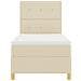 Letto con sommier e materasso crema 100x200 cm in tessuto - Foto miniatura 8