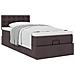 Pouf Letto con Materasso Marrone Scuro 100x200 cm in Tessuto - Foto miniatura 5