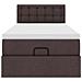 Pouf Letto con Materasso Marrone Scuro 100x200 cm in Tessuto - Foto miniatura 7