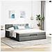 Struttura Letto Pouf con Materasso 160x200 cm in Tessuto - Foto miniatura 4