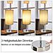 Lampada Da Tavolo Dimmerabile Al Tocco Con Funzione Di Ricarica Usb E Paralume In Tessuto - Foto miniatura 4