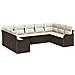 Set Divano da Giardino 9 pcs Marrone e bianco Poly Rattan - Foto miniatura 1