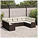 Set Divano da Giardino 9 pcs Marrone e bianco Poly Rattan - Foto miniatura 2