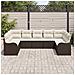 Set Divano da Giardino 9 pcs Marrone e bianco Poly Rattan - Foto miniatura 3