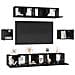 Set mobile TV 7 pcs Rovere nero 80 x 30 x 30 cm - Foto miniatura 3