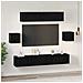 Set mobile TV 7 pcs Rovere nero 80 x 30 x 30 cm - Foto miniatura 4