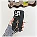 Custodia Nera In Pelle Pu Compatibile Con Iphone 17 Pro Con Anello Rotante A 360° - Foto miniatura 6