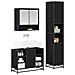 Set di mobili per il bagno 3 pcs Rovere Nero Legno multistrato - Foto miniatura 3