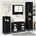 Set di mobili per il bagno 3 pcs Rovere Nero Legno multistrato - Foto miniatura 4