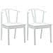 Sedia da pranzo 2 pcs Bianco e Bianco Legno di gomma solido - Foto miniatura 1