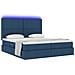 Letto con luci a strisce a LED Blu 200 x 200 cm Tessuto - Foto miniatura 3