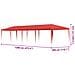 Tenda Party Rosso 1200 x 300 x 255 cm PE e Acciaio - Foto miniatura 7