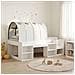 Letto con Tunnel con lo scaffale 3 pcs Bianco Legno multistrato - Foto miniatura 2