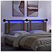 Testiera sospesa Con luce LED Grigio Scuro PU Antico - Foto miniatura 5