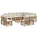 Set di divani da esterno 13 pcs Naturale e Bianco Crema - Foto miniatura 1