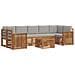 Set di divani da esterno 8 pcs Grigio Naturale e Chiaro - Foto miniatura 1