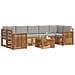 Set di divani da esterno 8 pcs Grigio Naturale e Chiaro - Foto miniatura 3