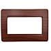 1 Placca Muro 4 Posti Moduli Legno Radica Compatibile Tipo Bticino Matix - Foto miniatura 1