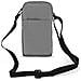 Borsello Cintura Smartphone Passante Per Moschettone Tracolla 2 Tasche Argento - Foto miniatura 1