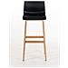 Sgabello Design Hoover in Polipropilene E Legno Naturale I Sgabello Alto Bancone, Alt. 77CM I Sedia Cucina per Penisola con Schienale Nero - Foto miniatura 2