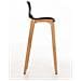 Sgabello Design Hoover in Polipropilene E Legno Naturale I Sgabello Alto Bancone, Alt. 77CM I Sedia Cucina per Penisola con Schienale Nero - Foto miniatura 3