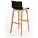 Sgabello Design Hoover in Polipropilene E Legno Naturale I Sgabello Alto Bancone, Alt. 77CM I Sedia Cucina per Penisola con Schienale Nero - Foto miniatura 4