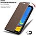 Custodia Compatibile Con Samsung Galaxy A7 2018 In Bruno Caffè - Coperchio Protettiva Con Chiusura Magnetica, Funzione Stand E Tasca Per Le Carte - Foto miniatura 4