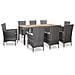 Set Da Pranzo Da Giardino 9 Pz Con Cuscini In Polyrattan Grigio - Foto miniatura 1