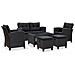 Set Divani da Giardino 6 pz con Cuscini in Polyrattan Nero - Foto miniatura 1