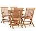 Set Da Pranzo Da Giardino 5 Pz Pieghevole In Massello Di Teak - Foto miniatura 1