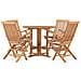 Set Da Pranzo Da Giardino 5 Pz Pieghevole In Massello Di Teak - Foto miniatura 2