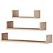Kassi - Set Di 3 Scaffali / Mensole A Partete / Scaffale Murale / Ripiani A 3 Livelli / Pannelli Sospesi / Mensole A Muro (quercia)  - Foto miniatura 1