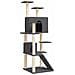 Albero Per Gatti Con Tiragraffi In Sisal Grigio Scuro 153 Cm - Foto miniatura 1