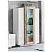 Vetrina Kevin, Credenza Con Tre Ante, Mobile Da Soggiorno Multiuso, 100% Made In Italy, Cm 80x38h121, Bianco Lucido E Acero - Foto miniatura 1