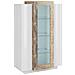 Vetrina Kevin, Credenza Con Tre Ante, Mobile Da Soggiorno Multiuso, 100% Made In Italy, Cm 80x38h121, Bianco Lucido E Acero - Foto miniatura 2