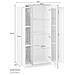 Vetrina Kevin, Credenza Con Tre Ante, Mobile Da Soggiorno Multiuso, 100% Made In Italy, Cm 80x38h121, Bianco Lucido E Acero - Foto miniatura 3
