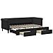 Divano Letto Estraibile Con Cassetti Nero 80x200 Cm In Velluto - Foto miniatura 2