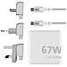Caricatore Da Viaggio Gan Ultra 67w 2x Usb-c Power Delivery + Cavo 2m, Bianco - Foto miniatura 5