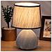 Lampada da Tavolo Lume Comodino Ceramica Tessuto Grigio Design Moderno Abatjour - Foto miniatura 1