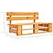 Divano Centrale Da Giardino Pallet Legno Pino Impregnato Ambra - Foto miniatura 6