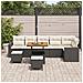 Set 9 Pezzi Divano Giardino con Cuscini Nero Polirattan Acacia, Set 3 Pezzi Divano Giardino con Cuscini Nero Polirattan Acacia - Foto miniatura 3