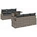 Set divani giardino 7 pezzi  con cuscini grigi in polyrattan, Divano giardino 2 posti  con spazio di stoccaggio e cuscini grigi in polyrattan - Foto miniatura 1
