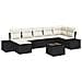 Set Divano da Giardino da 7 Pezzi con Cuscini Rattan Poliestere Marrone - Foto miniatura 1