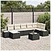 Set Divano da Giardino da 7 Pezzi con Cuscini Rattan Poliestere Marrone - Foto miniatura 2