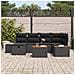Set di Divani da Giardino da 7 Pezzi con Cuscini Nero Polyrattan - Foto miniatura 3