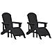 Sedie Adirondack  con Poggiapiedi 2 pcs HDPE Nere, Sedia Adirondack  con Poggiapiedi HDPE Nera - Foto miniatura 1
