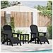 Sedie Adirondack  con Poggiapiedi 2 pcs HDPE Nere, Sedia Adirondack  con Poggiapiedi HDPE Nera - Foto miniatura 2