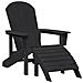 Sedie Adirondack  con Poggiapiedi 2 pcs HDPE Nere, Sedia Adirondack  con Poggiapiedi HDPE Nera - Foto miniatura 4
