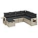 Set Divani da Giardino 7pz con Cuscini Grigio Chiaro Polyrattan - Foto miniatura 1