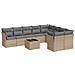 Set Divano da Giardino 10 pz con Cuscini Beige in Polyrattan - Foto miniatura 1